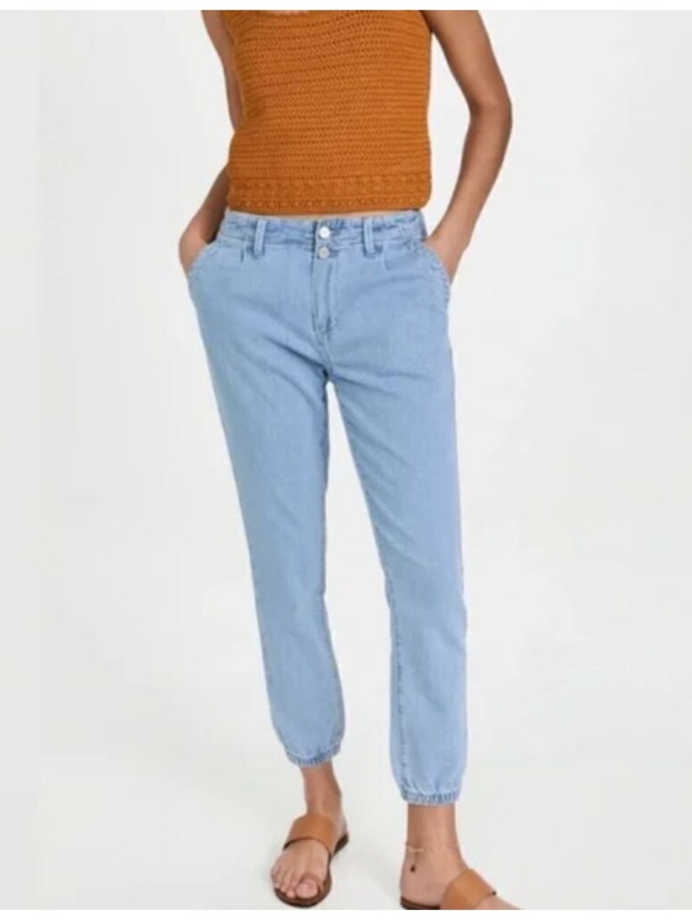 PAIGE Light Blue Boyfriend Jogger Jeans
